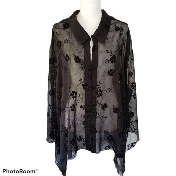 Another Thyme Tops - Another Thyme Size 32W Sheer Blouse
